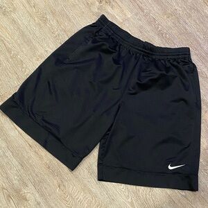 Nike Men’s Black Athletic Shorts with White Swoosh